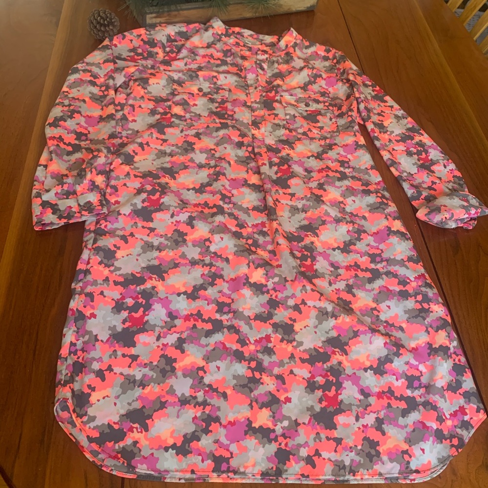 Pink and gray camo dress from the Gap.